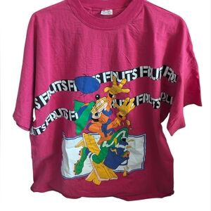 Vintage 90s Disney Goofy Misprint Shirt XL Neon Pink Single Stitch Rare